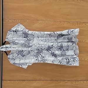 Camilla Type Black and White Flower Mini Dress